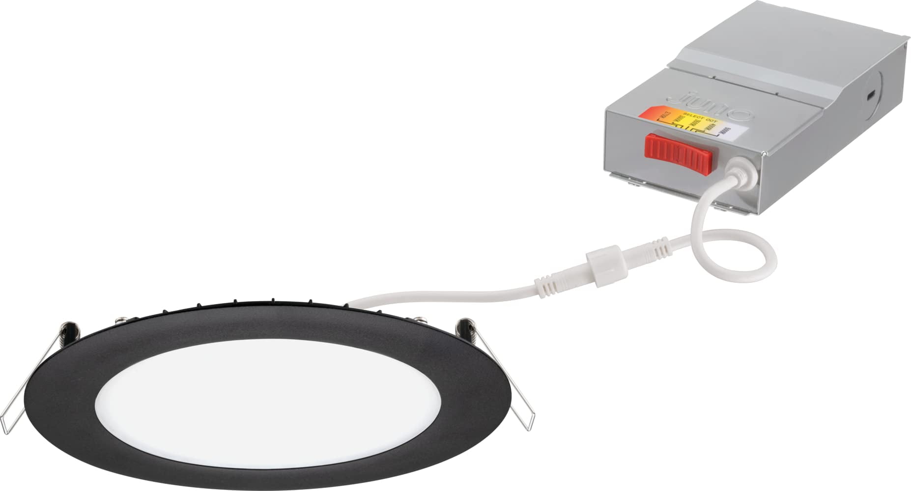 Wafer 6-Inch Matte Black LED Downlight with Switchable White Technology