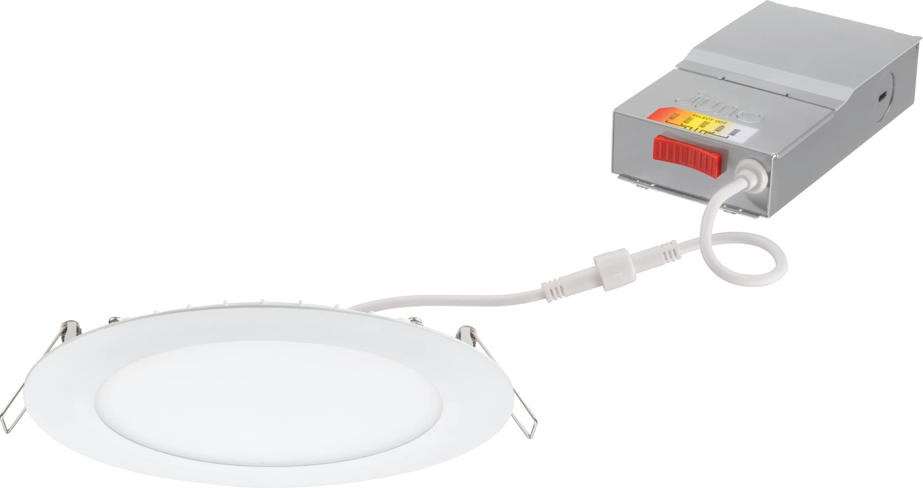 6'' Matte White Aluminum LED Downlight with Switchable Color Temperature