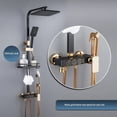 thumbnail image 1 of Juno Luxury Gold and Black Shower Head Digital Display Thermostatic Shower Set With Four-Speed Shower booster nozzle, 1 of 1