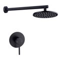 thumbnail image 1 of Juno Luxury Round Black Wall Mount Bathroom Shower, 1 of 1