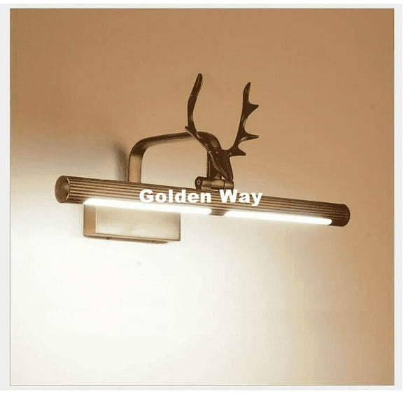 Juno New Wall Mount Antique Copper Metallic Finish Deer LED Bathroom Mirror Light Cover