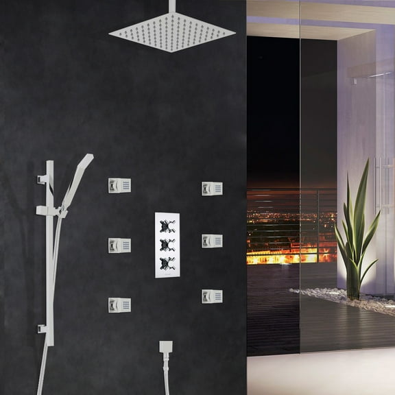 Juno Rennes 3 Outlet Thermostatic Shower System Set