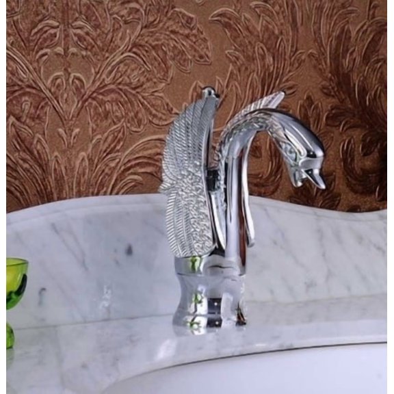 Juno Single Handle Chrome Swan Bathroom Faucet