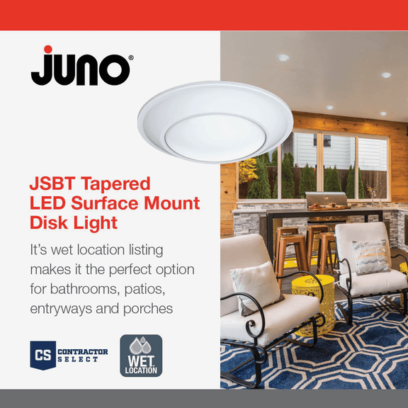 Juno SlimBasics Disc Flush Mount Ceiling Light Fixture - Pack of 2 Residential Use, Standard Application