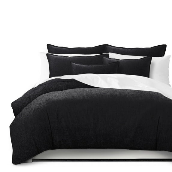 Juno Velvet Black Coverlet Set Queen