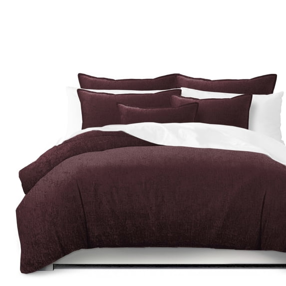 Juno Velvet Bordeaux Duvet Cover Set Twin