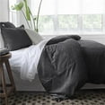 thumbnail image 1 of Juno Velvet Comforter & 2 Pillow Shams Set, Gray - Full & Double Size - 3 Piece, 1 of 1