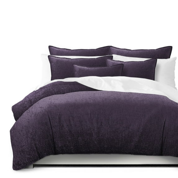 Juno Velvet Eggplant Duvet Cover Set California King
