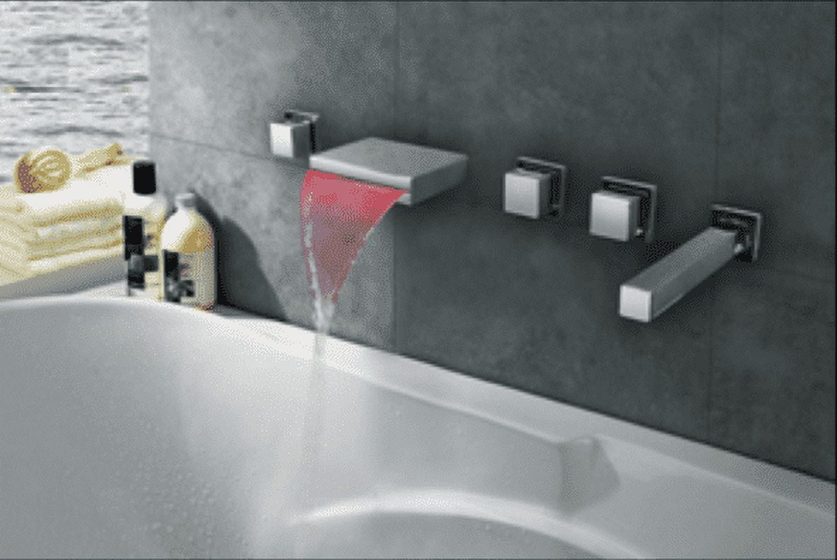 Juno Wall Mount LED BathTub Waterfall Faucet