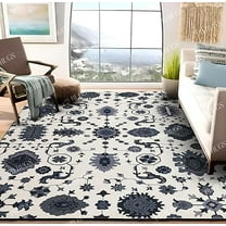 Juno White 3'x5′ Area Rug Handcrafted Motif Floral Design Oriental Traditional Design Non-Shedding Fine Wool Pile & Easy-Care Areas in Living Room Bedroom