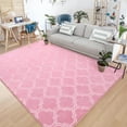 thumbnail image 1 of Junovo 4'x6'Modern Geometric Area Rug for Bedroom and Living Room, Fluffy Indoor Carpet for Family Room Decor,Pink, 1 of 7