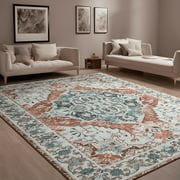 Junovo 4x6Rugs for Living Room Boho Rug Floor Carpet,Light Orange