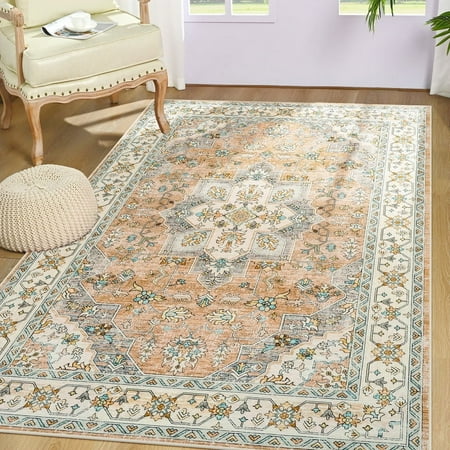 Junovo 5'x7'Rugs for Living Room Boho Rug Floor Carpet,Beige