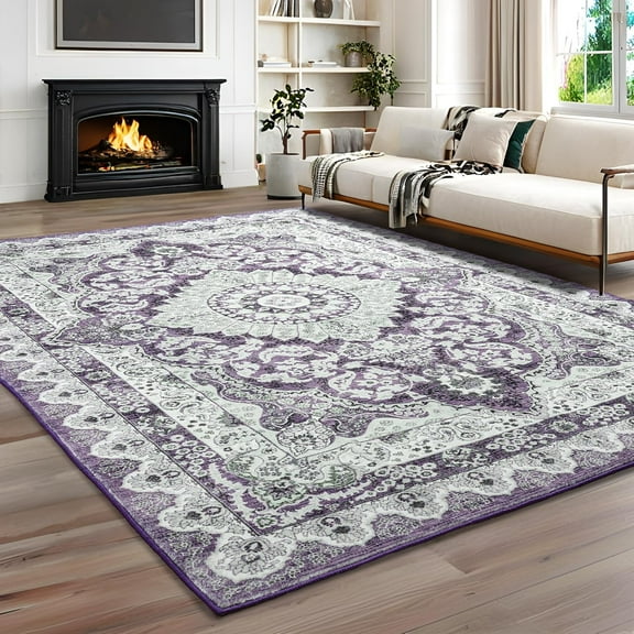 Junovo 5'x7'Rugs for Living Room Boho Rug Floor Carpet,Purple