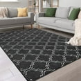 thumbnail image 1 of Junovo 7'x10'Modern Geometric Area Rug for Bedroom and Living Room, Fluffy Indoor Carpet for Family Room Decor,Dark Gray, 1 of 7