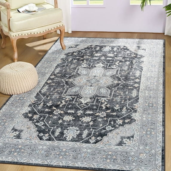 Junovo 7'x10'Rugs for Living Room Boho Rug Floor Carpet,Gray