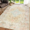 thumbnail image 1 of Junovo 8'x10' Area Rugs for Living Room Washable Boho Rug Soft Neutral Distressed Indoor Carpet Orange, 1 of 8