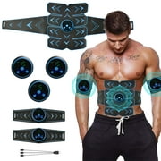 Junovo Abs Stimulator Abdominal Muscle Toning Belt Ab Muscle Trainer,Sport Exercise Belt for Men and Women,Blue