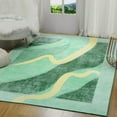 thumbnail image 1 of Junovo Abstract Rug Low-Pile Soft Rugs for Living Room Floor Carpet,4'x6',Green, 1 of 7