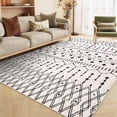 thumbnail image 1 of Junovo 4'x6'Beige Washable Non-Slip Low Pile Moroccan Geometric Area Rug for Living Room, 1 of 7