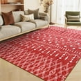 thumbnail image 1 of Junovo Area Rug Boho Rugs Geometric Abstract Rugs for Living Room,Red,8'x10', 1 of 7