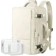 Junovo Extra Large Travel Backpack,Carry On Backpack,17 Inch Laptop Backpack,Hiking Backpack,School Bag,Beige