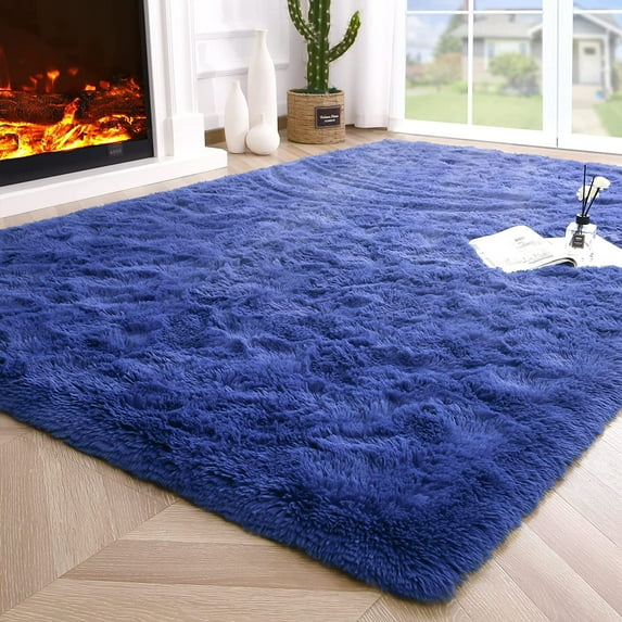 Junovo Fluffy Bedroom Rug Plush Fuzzy Rugs for Kids Room Living Room, Soft Shaggy Nursery Rug Furry Floor Carpet,2'x3',Indio