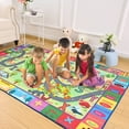 thumbnail image 1 of Junovo Kids Playmat Interactive Learning, 3' x 5', Soft Velvet Surface Non-Slip Green Area Rug, 1 of 7