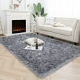thumbnail image 1 of Junovo Luxury Fluffy Area Rugs Areary Rug for Bedroom Shaggy Rugs Area Carpet for Living Room Bedroom,4'x6',Gray, 1 of 7