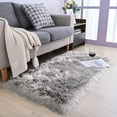 thumbnail image 1 of Junovo Luxury Fluffy Area Rugs Areary Rug for Bedroom Shaggy Rugs Area Carpet for Living Room Bedroom Room,2.3'x5',Gray, 1 of 6