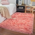 thumbnail image 1 of Junovo Luxury Fluffy Area Rugs Areary Rug for Bedroom Shaggy Rugs Area Carpet for Living Room Bedroom Room,3'x5',Coral, 1 of 7