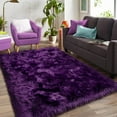 thumbnail image 1 of Junovo Luxury Fluffy Area Rugs Areary Rug for Bedroom Shaggy Rugs Area Carpet for Living Room Bedroom Room,3'x5',Purple, 1 of 7