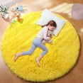 thumbnail image 1 of Junovo Luxury Round Fluffy Area Rugs for Bedroom Kids Girls Room Nursery,Super Soft Circle Rug,Cute Shaggy Carpet For Living Room,6'x6',Yellow, 1 of 6