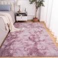 thumbnail image 1 of Junovo Luxury Velvet Shag Area Rug Modern Indoor Fluffy Rugs, Extra Comfy and Soft Carpet For Bedroom Living Room Kids Room,4'x6',Pink Purple, 1 of 7