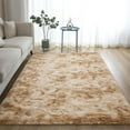 thumbnail image 1 of Junovo Luxury Velvet Shag Area Rug Modern Indoor Fluffy Rugs, Extra Comfy and Soft Carpet For Bedroom Living Room Kids Room,6'x9',Tan, 1 of 7