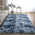 thumbnail image 1 of Junovo Luxury Velvet Shag Area Rug Modern Indoor Fluffy Rugs, Extra Comfy and Soft Carpet For Bedroom Living Room Kids Room,8'x10',Blue Gray, 1 of 7