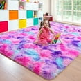 thumbnail image 1 of Junovo Modern Colorful Rainbow Dyeing Area Rug, 5 x 8, Non Slip Backing, 1 of 8