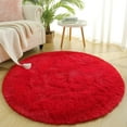 Junovo Round Fluffy Area Rugs For Kids Girls Princess Castle Plush Shaggy Carpet Cute Circle