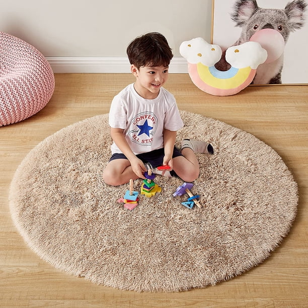 Junovo Round Nursery Rugs Girl Round Junovo Fluffy Round Area Rug