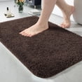 thumbnail image 1 of Junovo Soft Bathroom Rug Runner Absorbent Microfiber Bath Rugs for Bathroom Non Slip Bath Mat for Tub, Shower Floor,17"x24",Brown, 1 of 5