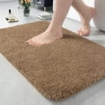 thumbnail image 1 of Junovo Soft Bathroom Rug Runner Absorbent Microfiber Bath Rugs for Bathroom Non Slip Bath Mat for Tub, Shower Floor,17"x24",Light Brown, 1 of 5