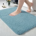 thumbnail image 1 of Junovo Soft Bathroom Rug Runner Absorbent Microfiber Bath Rugs for Bathroom Non Slip Bath Mat for Tub, Shower Floor,17"x24",Spa Blue, 1 of 5