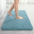 thumbnail image 1 of Junovo Soft Bathroom Rug Runner Absorbent Microfiber Bath Rugs for Bathroom Non Slip Bath Mat for Tub, Shower Floor,24"x36",Spa Blue, 1 of 5