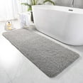 thumbnail image 1 of Junovo Soft Bathroom Rug Runner Absorbent Microfiber Bath Rugs for Bathroom Non Slip Bath Mat for Tub, Shower Floor, 24"x60",Gray, 1 of 7
