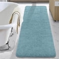 thumbnail image 1 of Junovo Soft Bathroom Rug Runner Absorbent Microfiber Bath Rugs for Bathroom Non Slip Bath Mat for Tub, Shower Floor,24"x70",Spa Blue, 1 of 6
