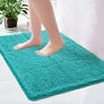 thumbnail image 1 of Junovo Plush Teal Chenille Bath Rug, 24" x 36", Non-Slip, 1 of 7