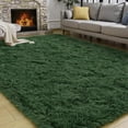 thumbnail image 1 of Junovo Super Soft Fluffy Area Rugs Modern Shag Rug for Bedroom Living Room,Cute Carpets for Kids Nursery Girls Home Dorm,5'x8',Dark Green, 1 of 8