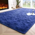 thumbnail image 1 of Junovo Super Soft Fluffy Area Rugs Modern Shag Rug for Bedroom Living Room,Cute Carpets for Kids Nursery Girls Home Dorm,5'x8',Indigo, 1 of 7