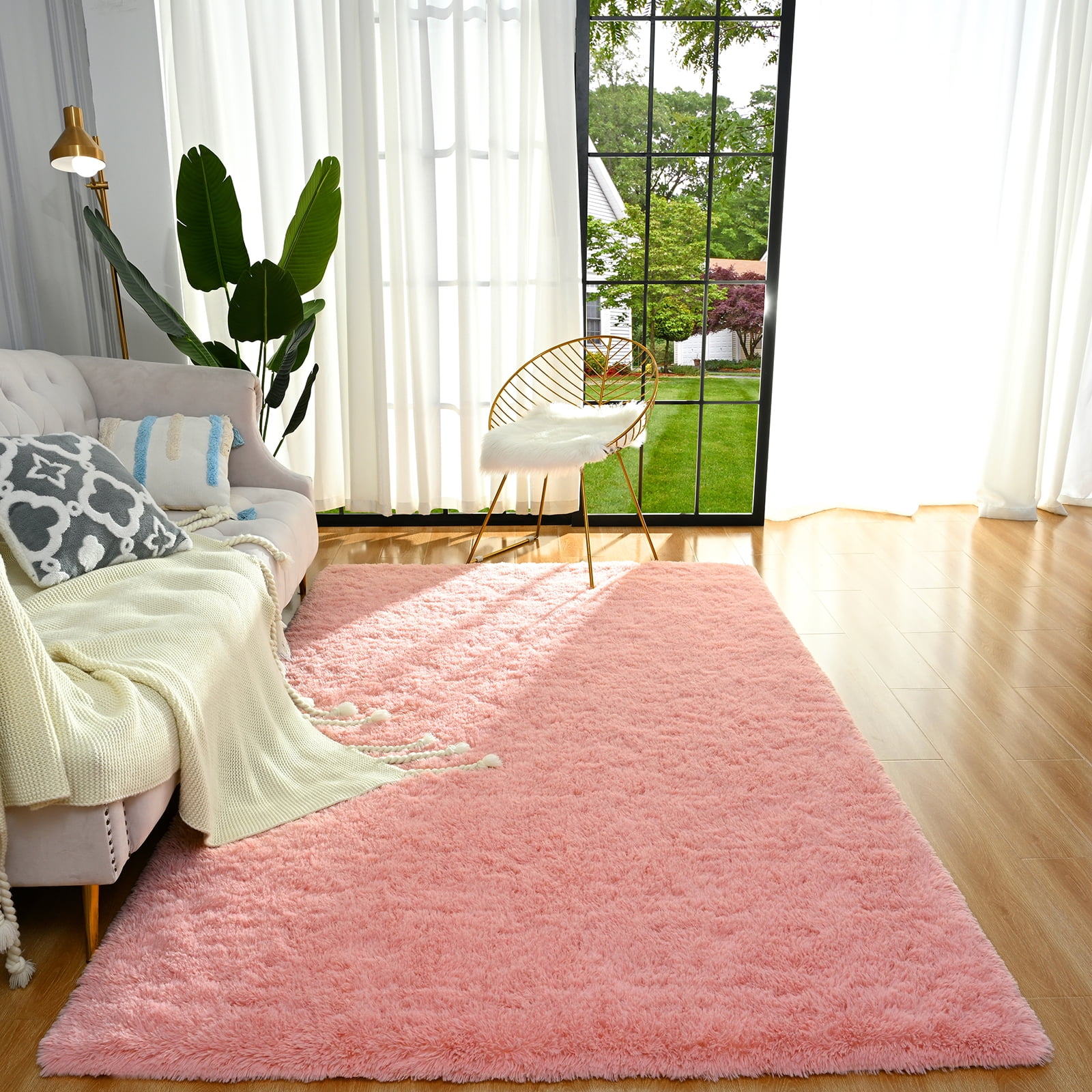 Junovo Super Soft Fluffy Area Rugs Modern Shag Rug for Bedroom Living