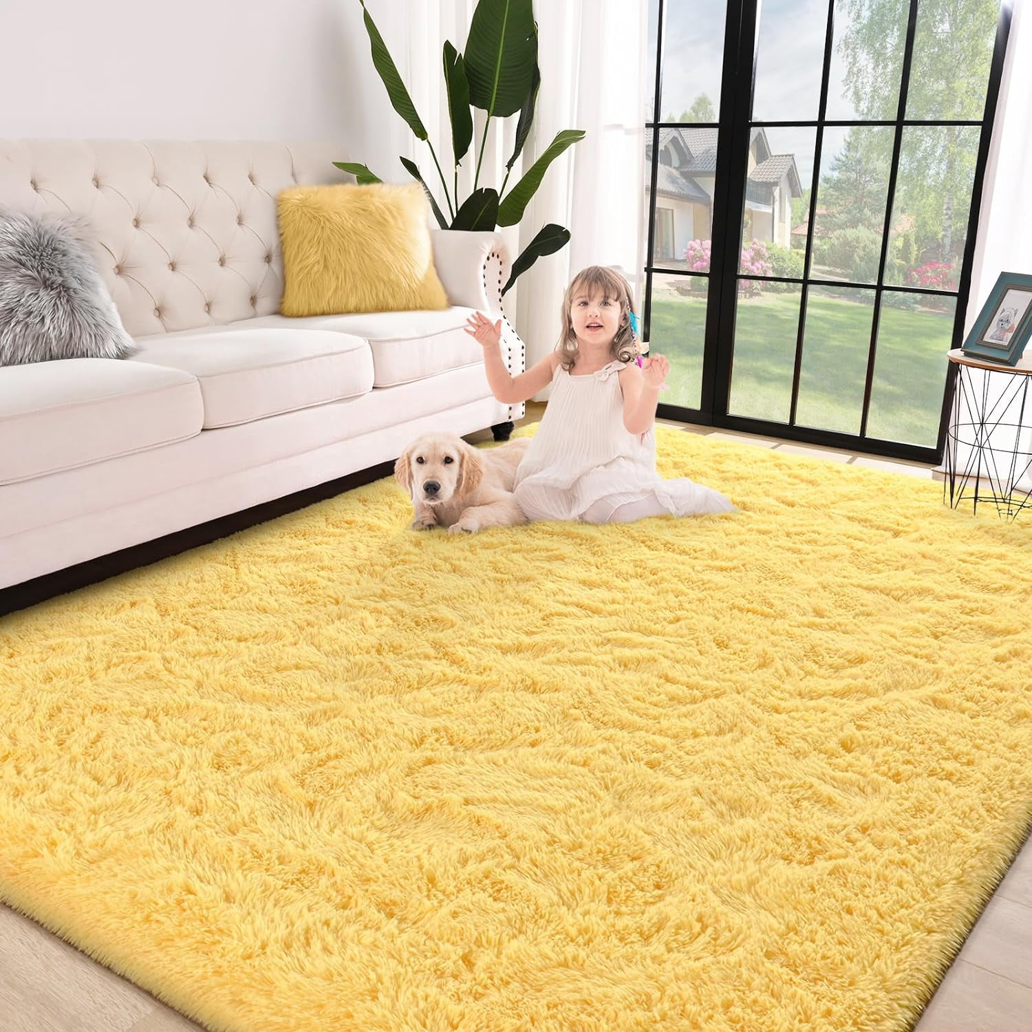 Junovo Super Soft Fluffy Area Rugs Modern Shag Rug for Bedroom Living